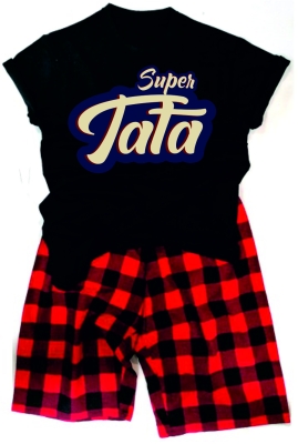Piżama męska czerwona - Super Tata