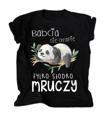 Babcia Mruczy  - czarna koszulka na dzień Babci 