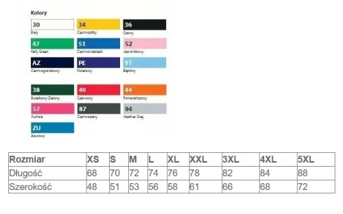 tabela unisex