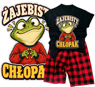 Żajebisty Chłopak bawełniana piżama męska - prezent na Dzień Chłopaka 